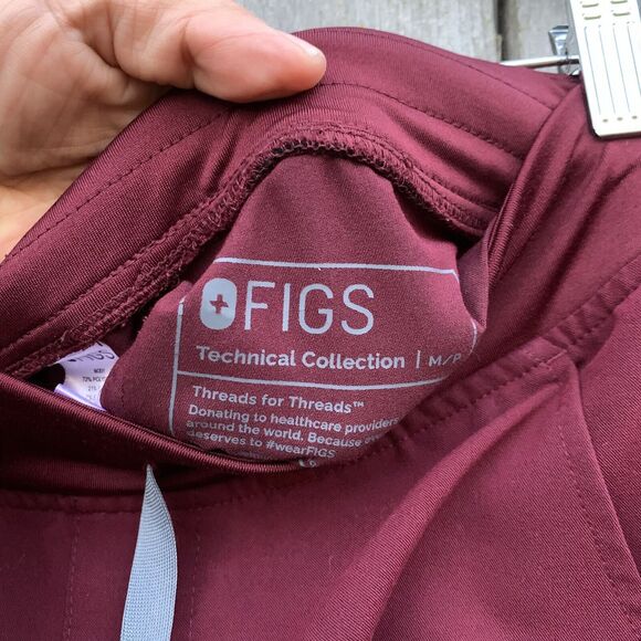FIGS Pants Womens Medium Burgundy Zamora Cargo Nurse Work - Picture 15 of 16